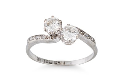 Lot 285 - A VINTAGE DIAMOND 'TOI ET MOI' RING, the...