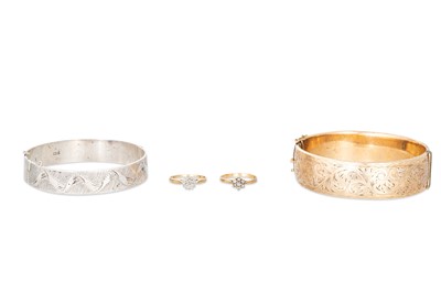 Lot 290 - TWO VINTAGE 9CT YELLOW GOLD RINGS, together...