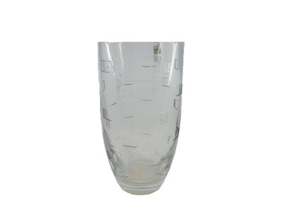 Lot 385 - THREE LARGE GLASS FLOWER VASES, to include one...
