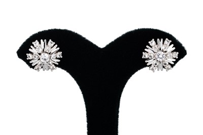 Lot 206 - A PAIR OF VINTAGE DIAMOND STUD EARRINGS, set...