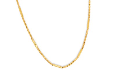 Lot 227 - A YELLOW GOLD NECKLACE, XRF tests between 22 -...