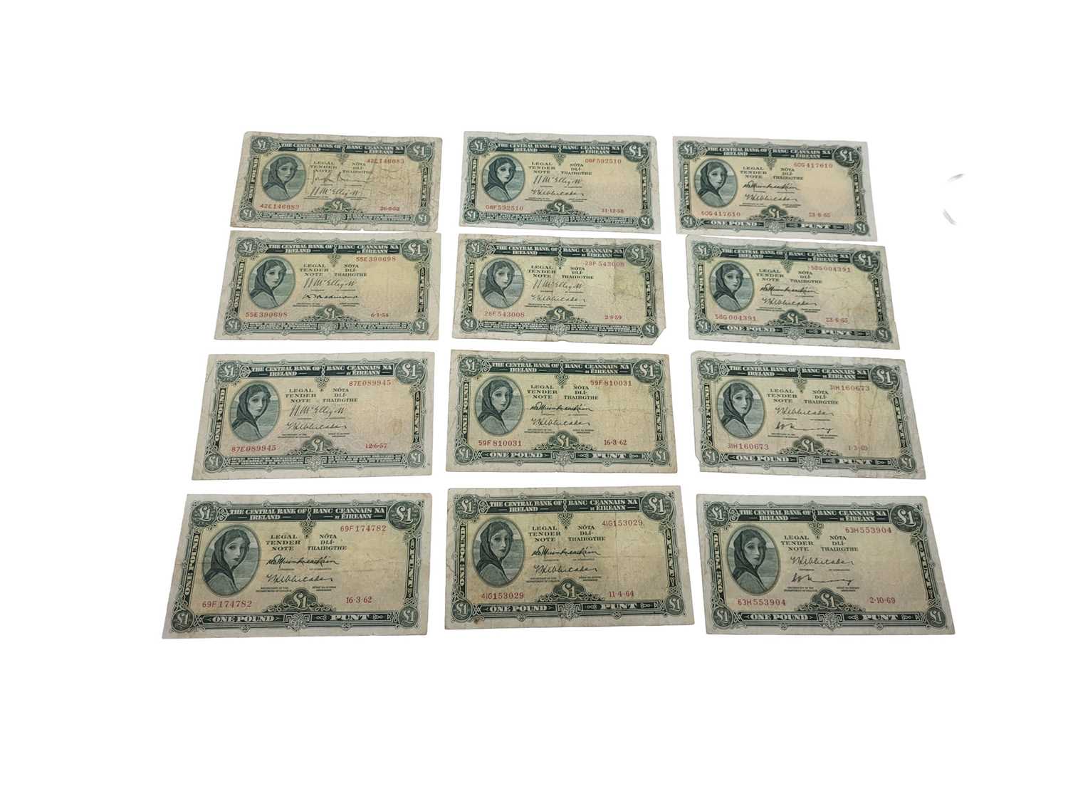 Lot 484 - 24 X IRISH £1 LADY LAVERY BANKNOTES, well...
