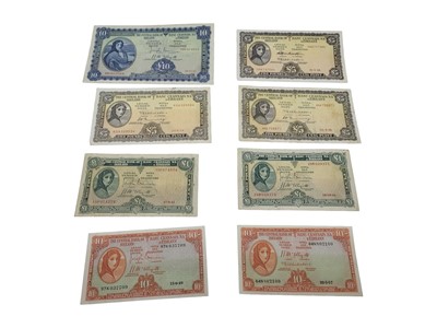 Lot 486 - 8 X IRISH LADY LAVERY BANKNOTES: £10 1947, 3 x...