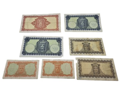 Lot 487 - 7 ASSORTED IRISH LADY LAVERY BANKNOTES...