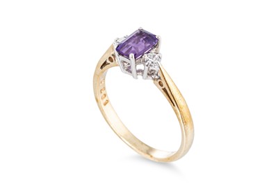 Lot 2 - A GOLD CROSS-OVER RING, size J-K, together...