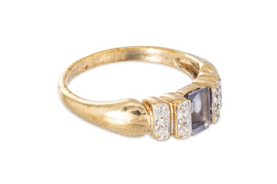Lot 3 - AN AMETHYST AND DIAMOND RING, mounted in 9ct...