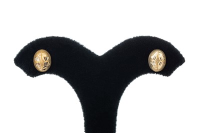 Lot 6 - TWO PAIRS OF GOLD EARRINGS, one set with peridot