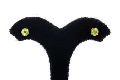 Lot 6 - TWO PAIRS OF GOLD EARRINGS, one set with peridot