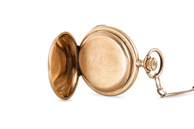 Lot 470 - AN ANTIQUE SWISS HALF HUNTER 18CT GOLD POCKET...