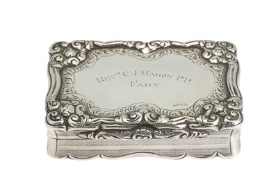 Lot 8 - A VICTORIAN SILVER RECTANGULAR RELIGIOUS HOST...