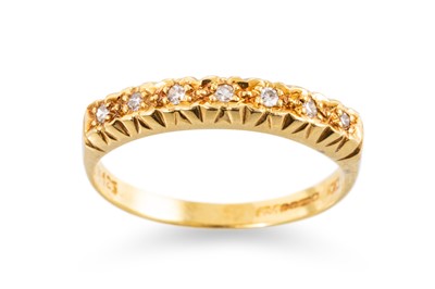 Lot 47 - AN 18CT GOLD DIAMOND SET BAND RING. Estimated:...