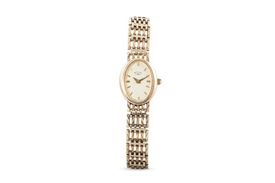 Lot 463 - A 9CT GOLD ROTARY WRIST WATCH, a 9ct gold...