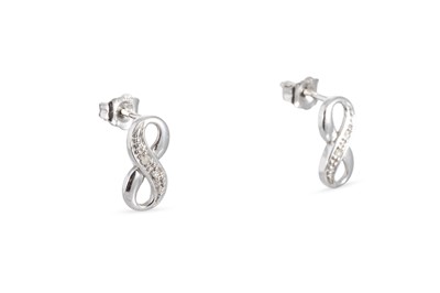 Lot 43 - A PAIR OF DIAMOND SET EARRINGS, in the form of...