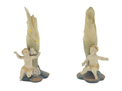 Lot 584 - A PAIR OF VINTAGE POLYCHROME BISQUE FIGURES,...