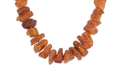 Lot 136 - AN AMBER NECKLACE, of large proportions, 28"...