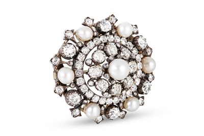 Lot 376 - A LATE 19TH CENTURY PEARL AND DIAMOND CLUSTER...