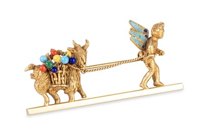 Lot 415 - A VINTAGE NOVELTY 18CT GOLD BROOCH, modelled...