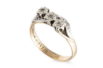 Lot 92 - TWO VINTAGE DIAMOND SET RINGS, of twist form,...