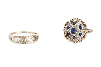 Lot 95 - TWO 9CT GOLD RINGS, one stone set, gross...
