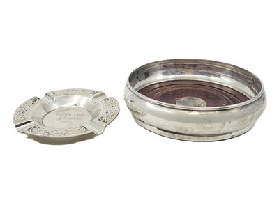 Lot 97 - AN IRISH SILVER ASHTRAY, Dublin 1971, together...