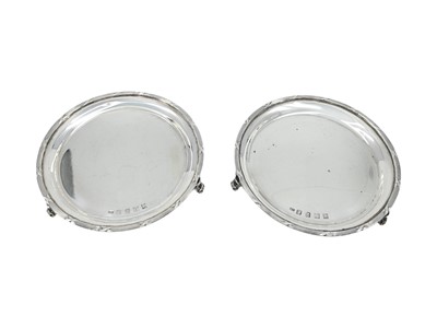 Lot 543 - A PAIR OF IRISH CIRCULAR SILVER STERLING...