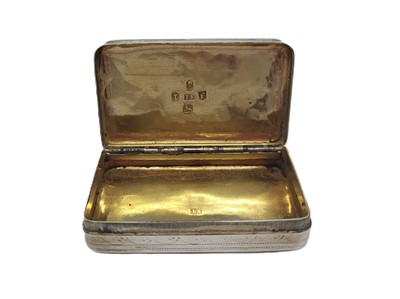 Lot 547 - A GEORGE III GILT SNUFF BOX, engraved...