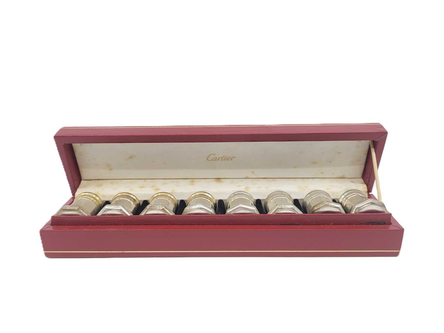 Lot 549 - A CASED "CARTIER" STERLING SILVER (.925)...