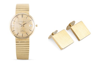 Lot 199 - A SUITE OF GENTLEMAN'S 18CT YELLOW GOLD ITEMS,...