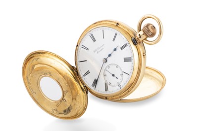 Lot 471 - A GEORGE V ANTIQUE 18CT GOLD HALF HUNTER...