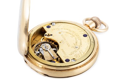 Lot 471 - A GEORGE V ANTIQUE 18CT GOLD HALF HUNTER...