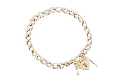 Lot 193 - A 9CT GOLD OPEN CURB LINK BRACELET, with a 9ct...