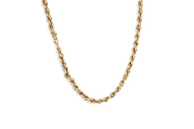 Lot 62 - AN 18CT YELLOW GOLD ROPE LINK NECK CHAIN, ca...