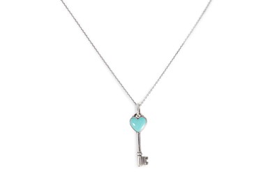 Lot 436 - A TIFFANY & CO STERLING SILVER & ENAMEL KEY...