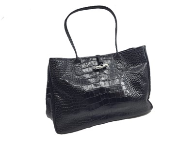 Lot 561 - A LONGCHAMP SHOULDER BAG, silver-tone hardware,...