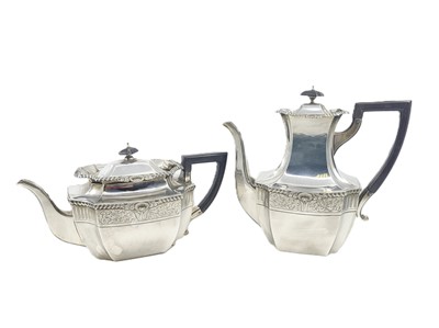 Lot 538 - A LATE VICTORIAN ANTIQUE FOUR PIECE SILVER NEO...