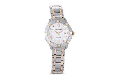Lot 458 - A CONCORD SARATIOSA STAINLESS STEEL WRIST...