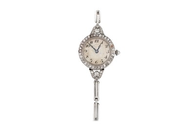 Lot 459 - AN EARLY 20TH CENTURY DIAMOND SET WRIST WATCH,...
