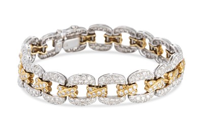 Lot 437 - A PAVÉ SET DIAMOND BRACELET, openwork links...