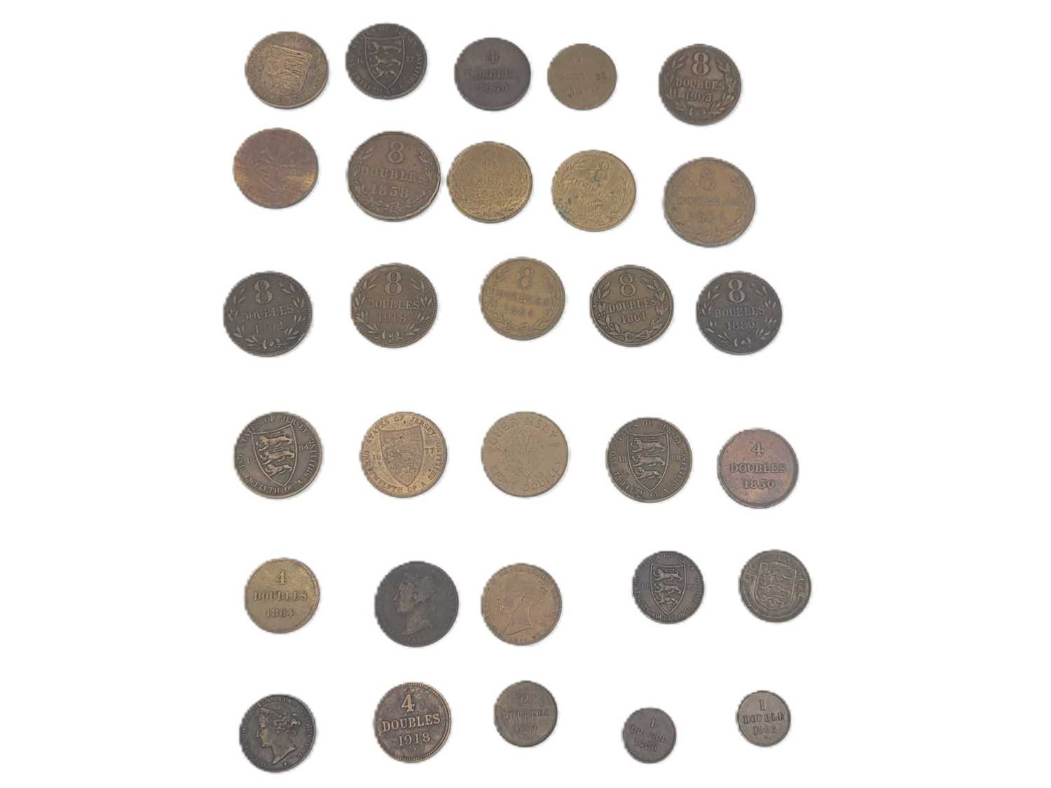 Lot 493 - 29 X 1830-1955 GUERNSEY COINS & 6 X 1733-1893...