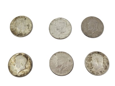 Lot 494 - 6 X 1964 KENNEDY SILVER ½ $ COINS, and 13 x...