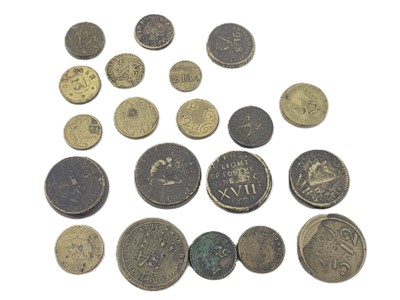 Lot 495 - 1670 - 1810 X 20 BRASS COIN WEIGHTS, many with...