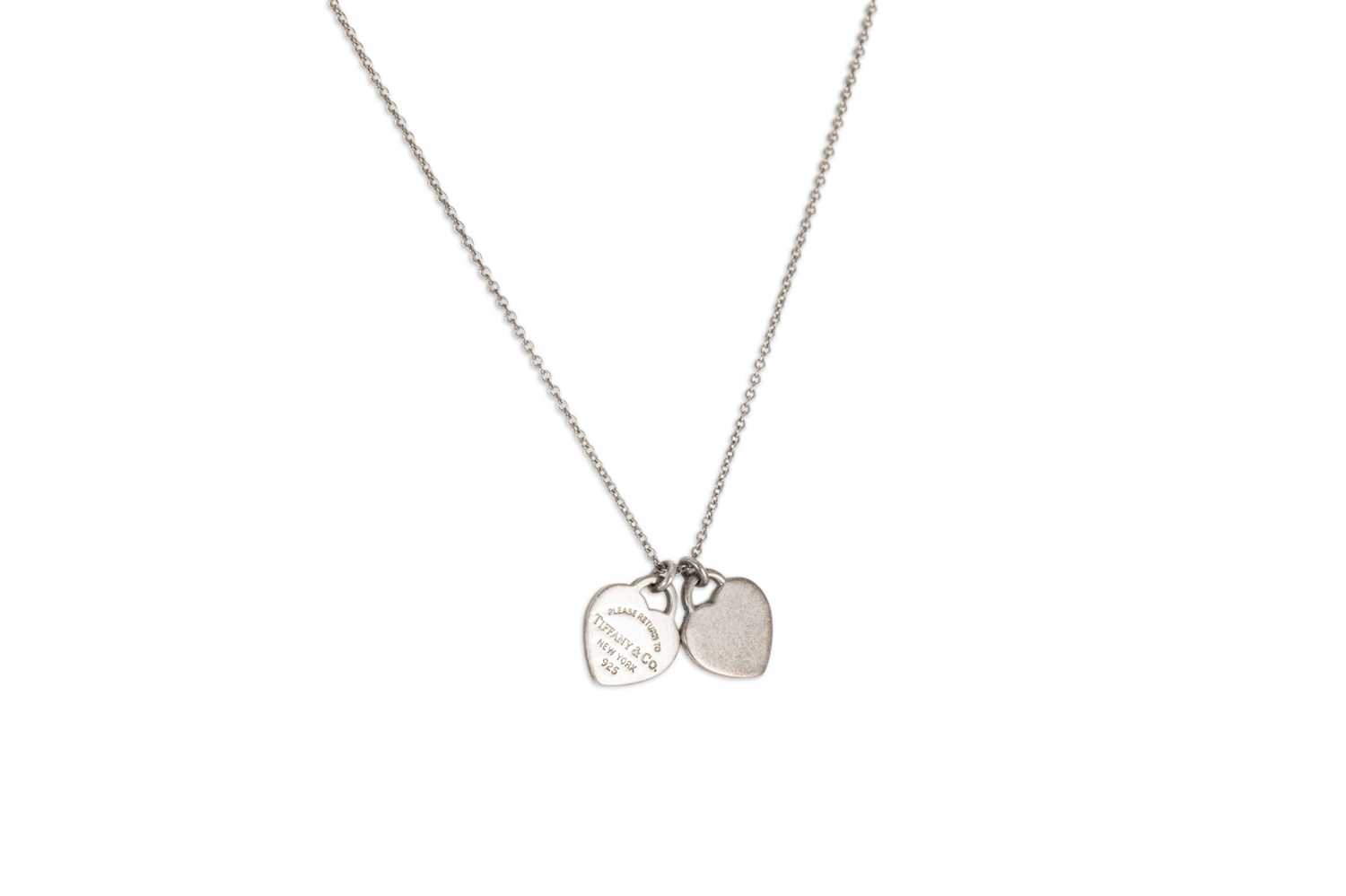 Lot 50 - A SILVER (.925) TIFFANY AND CO. DOUBLE HEART...