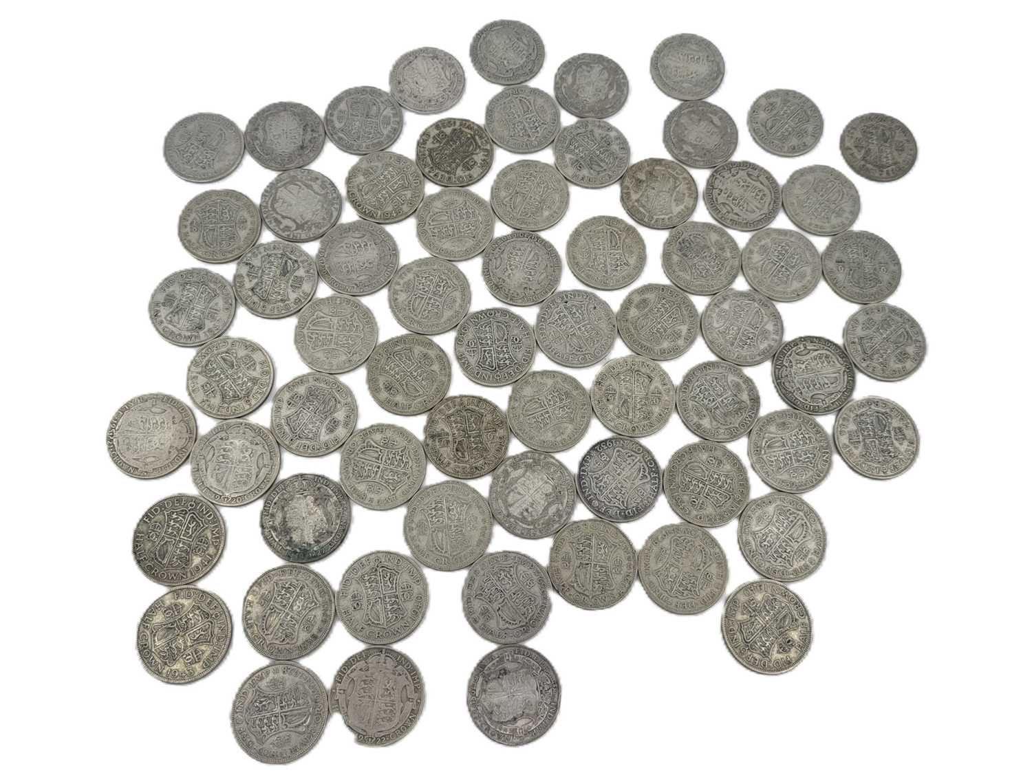 Lot 512 - 76 X 1920 - 1946 ENGLISH HALF CROWNS, 50%...