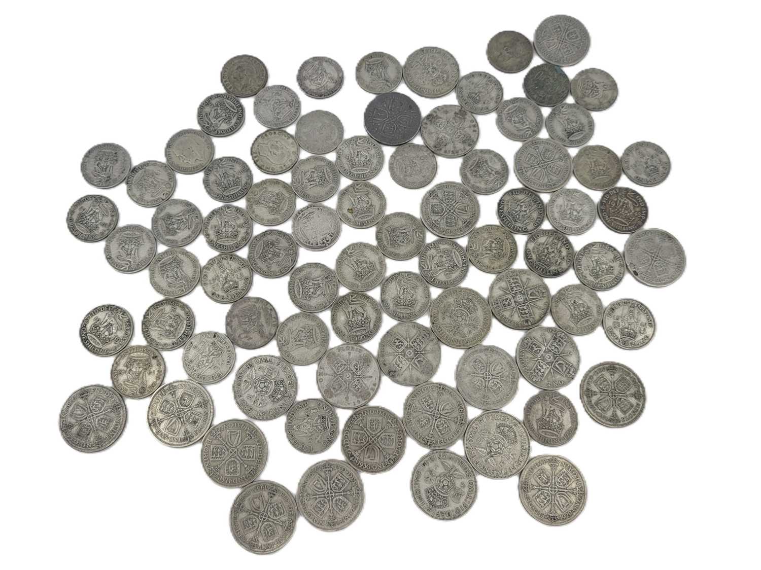Lot 513 - 26 X TWO SHILLINGS AND 55 X ONE SHILLING...
