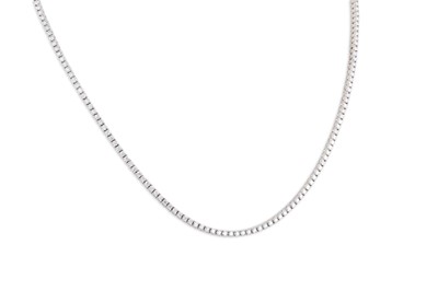 Lot 399 - A DIAMOND LINE NECKLACE, the brilliant cut...