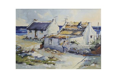 Lot 429 - HEATHER MALTBY (b. 1929 -), 'Thatchers at Work,...