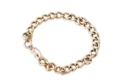 Lot 176 - A 9CT GOLD HEAVY CURB LINK BRACELET, lobster...