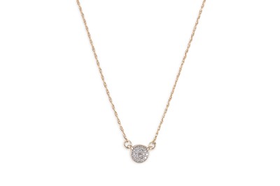 Lot 254 - A DIAMOND SET PENDANT, mounted in 9ct gold, on...