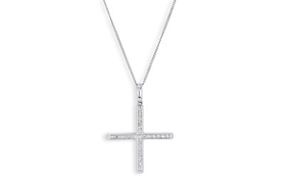 Lot 186 - A DIAMOND SET CROSS, mounted in 18ct white...