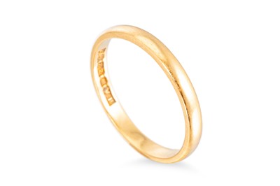 Lot 280 - A 22CT GOLD WEDDING BAND, 2.25 g.